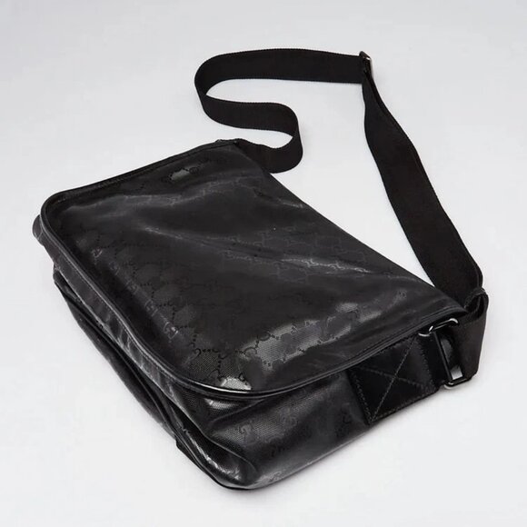 Gucci Black GG Imprime Coated Canvas Medium Messenger Bag - Picture 3 of 12